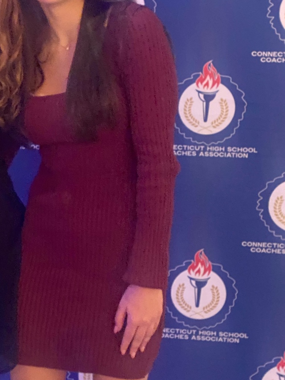 Hollister Maroon Long Sleeve Dress